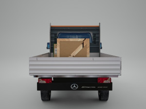 mercedes benz sprinter 2020 pickup truck l2 drop side low poly low-poly 3D 模型