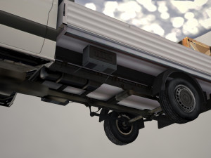 mercedes benz sprinter 2020 pickup truck l2 drop side low poly low-poly 3D 模型