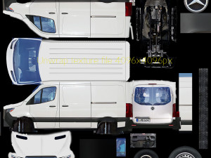 mercedes benz sprinter l1 2020 panel van low poly model 3D Model