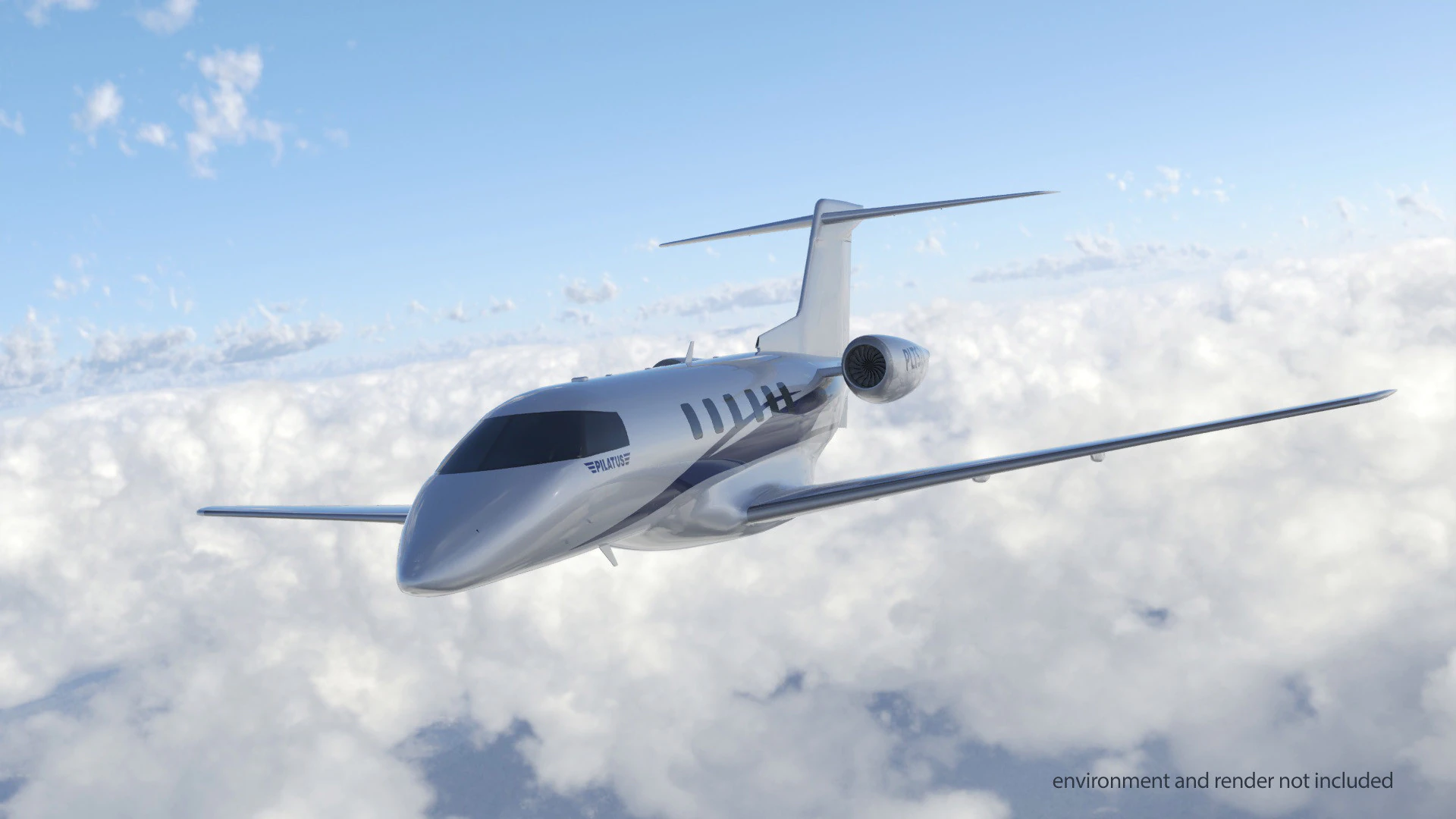 Pilatus PC 24 in flight mode 3D Model .c4d .max .obj .3ds .fbx .stl .blend 