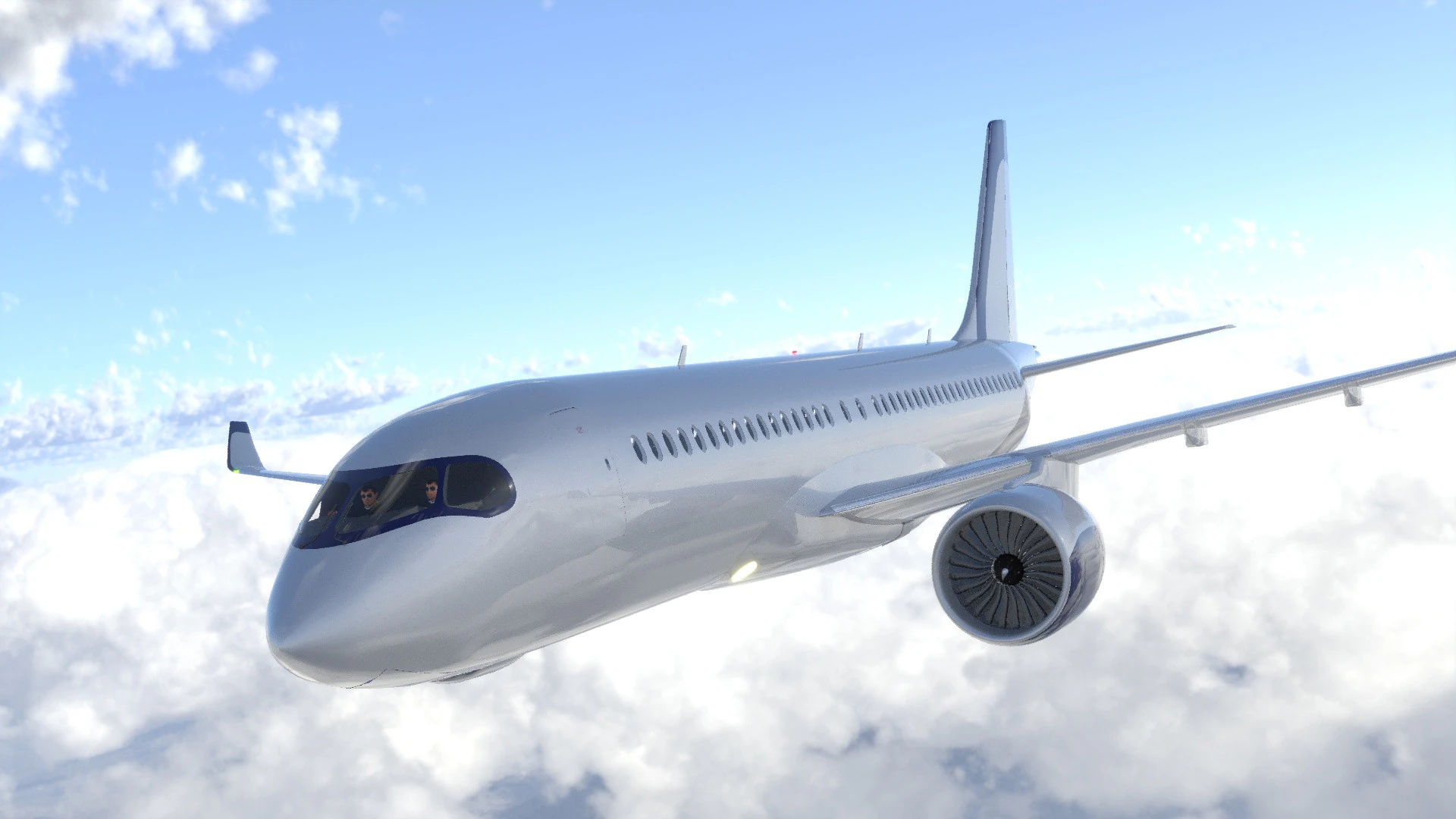 Airbus A220 -300 detailed 3D Model .c4d .max .obj .3ds .fbx .stl .blend 