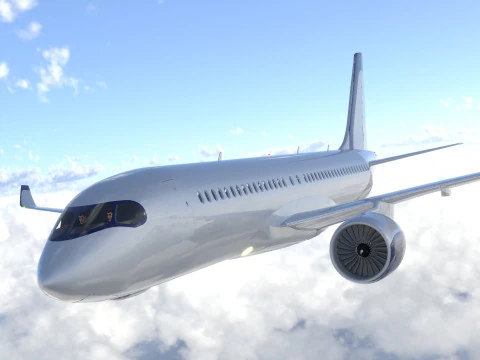 एयरबस ए220 -300 विस्तृत 3D मॉडल