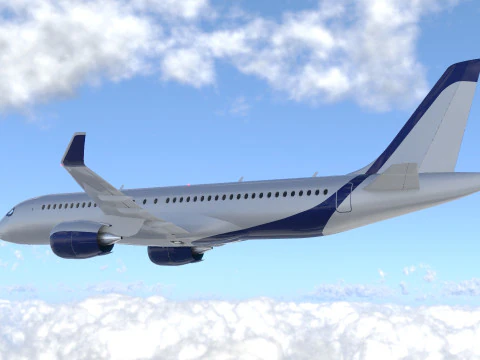 Airbus A220 -300 detailed 3D Model