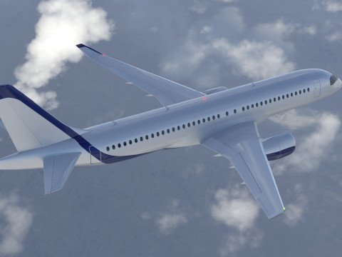 Airbus A220 -300 detailed Model 3D