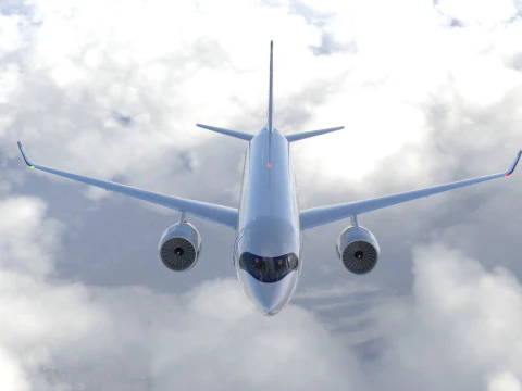 Airbus A220 -300 detailed 3D Model
