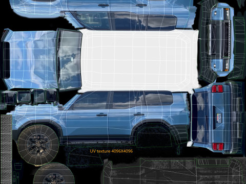 SUV off road low poly no logos 3D Модель