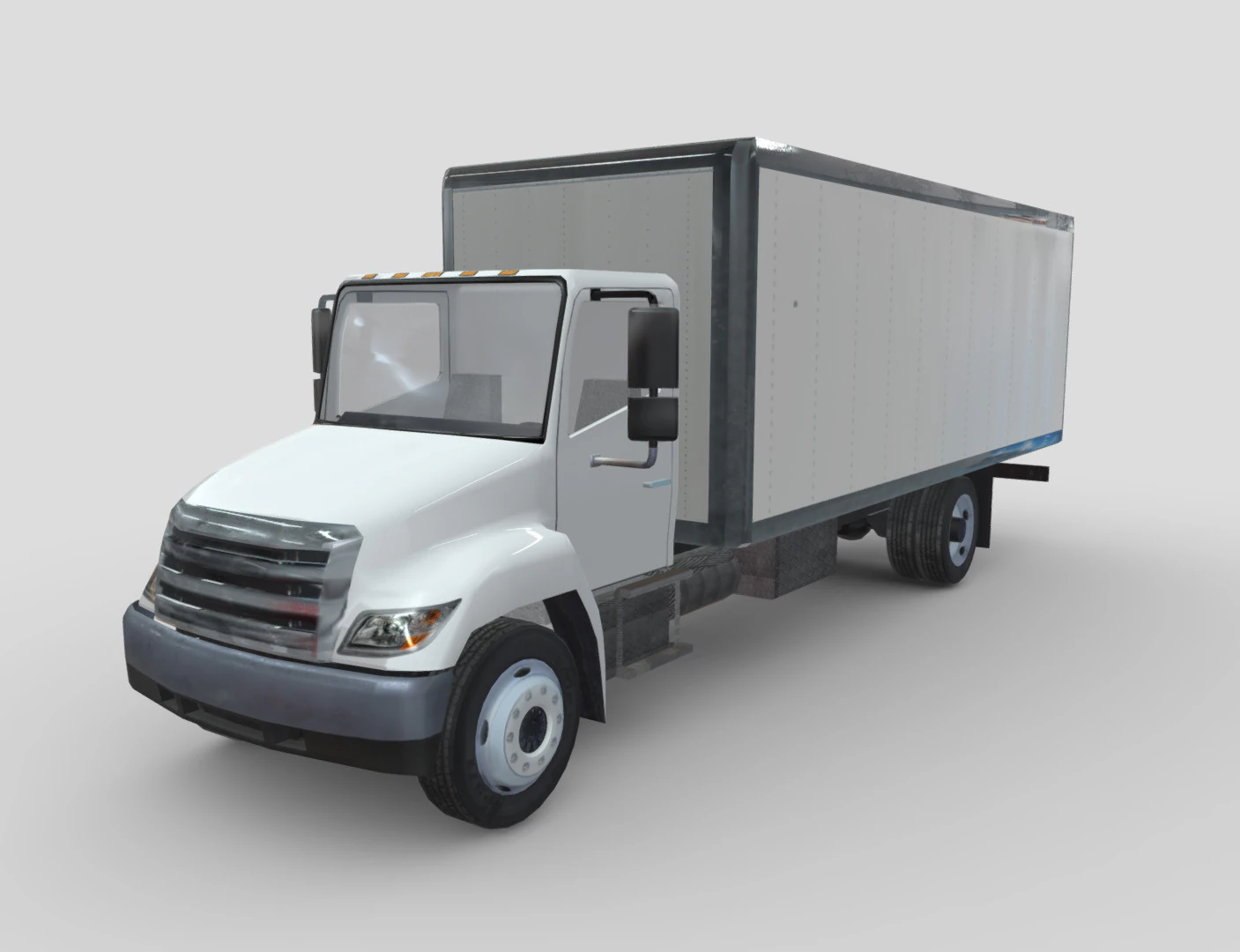 Hino 338 low poly box truck no logos 3D Model .c4d .max .obj .3ds .fbx .stl .blend 