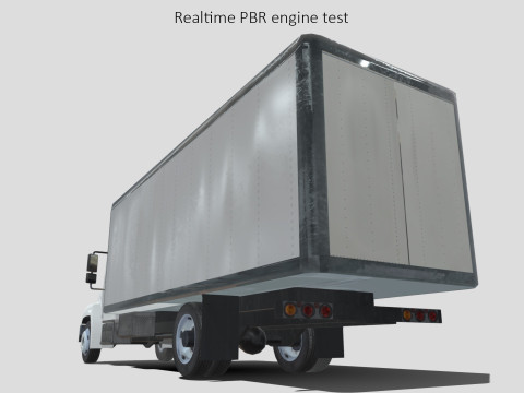 Hino 338 low poly box truck no logos 3D Model