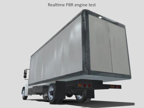 Hino 338 low poly box truck no logos 3D Model