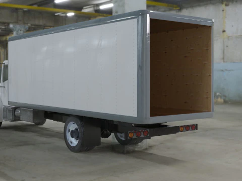 Hino 338 low poly box truck no logos 3D Model