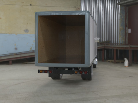 Hino 338 low poly box truck no logos 3D Model