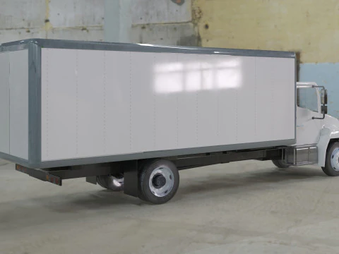 Hino 338 low poly box truck no logos 3D Model