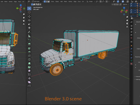 Hino 338 low poly box truck no logos 3D Model