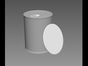 tin can model iron and plastics cover 3D Model