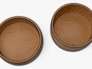 zieh lynda - two big round chestnut bowls 3d model Modèle 3D