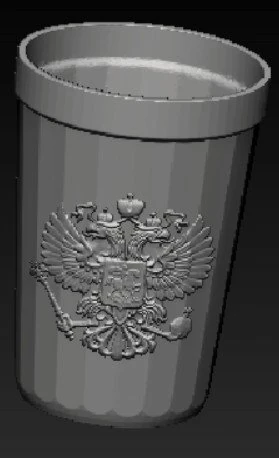 faceted glass with coat of arms of russia 3D Model .c4d .max .obj .3ds .fbx .stl .blend 