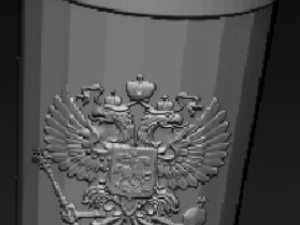 faceted glass with coat of arms of russia Model 3D