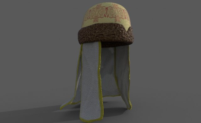 Womens headdress of the 15th century 3D Модель .c4d .max .obj .3ds .fbx .stl .blend