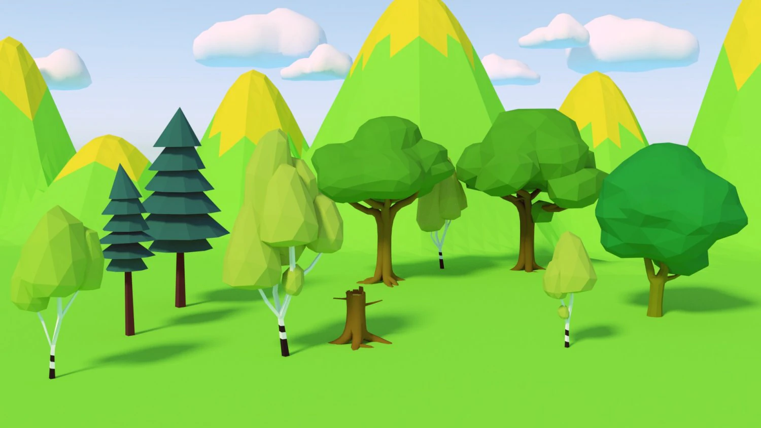 types of trees 3D Model .c4d .max .obj .3ds .fbx .stl .blend