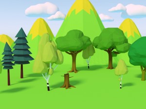 types of trees Model 3D