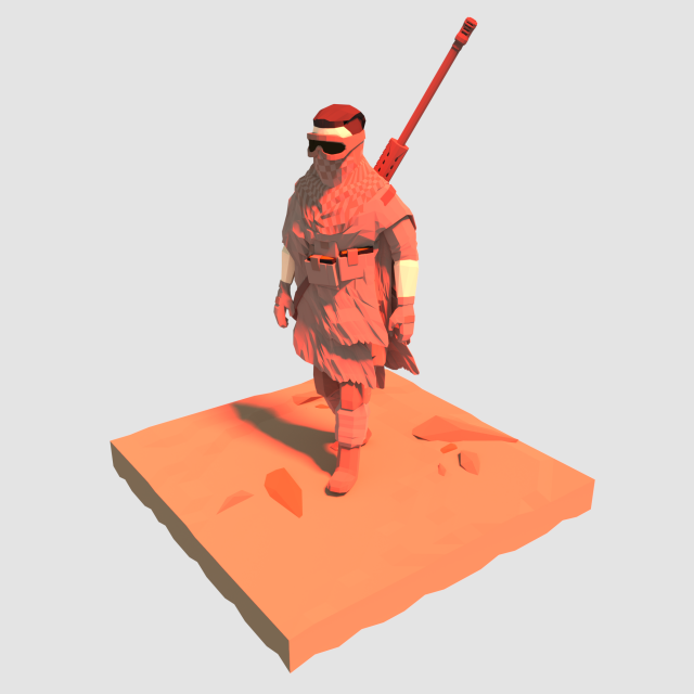 lowpoly dust sniper 3D-Modell .c4d .max .obj .3ds .fbx .stl .blend 
