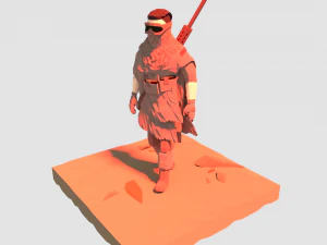 lowpoly dust sniper 3D Model