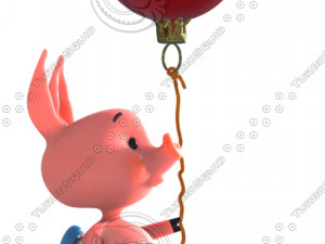 happy new year pig 3D Model