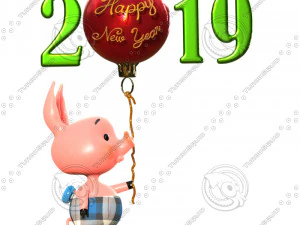happy new year pig 3D Model
