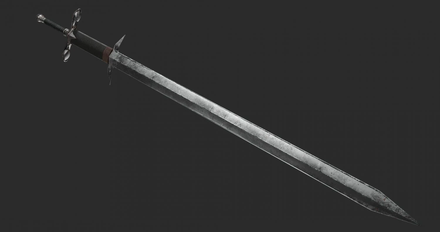 zweihander - two handed sword 3D Model .c4d .max .obj .3ds .fbx .stl .blend 
