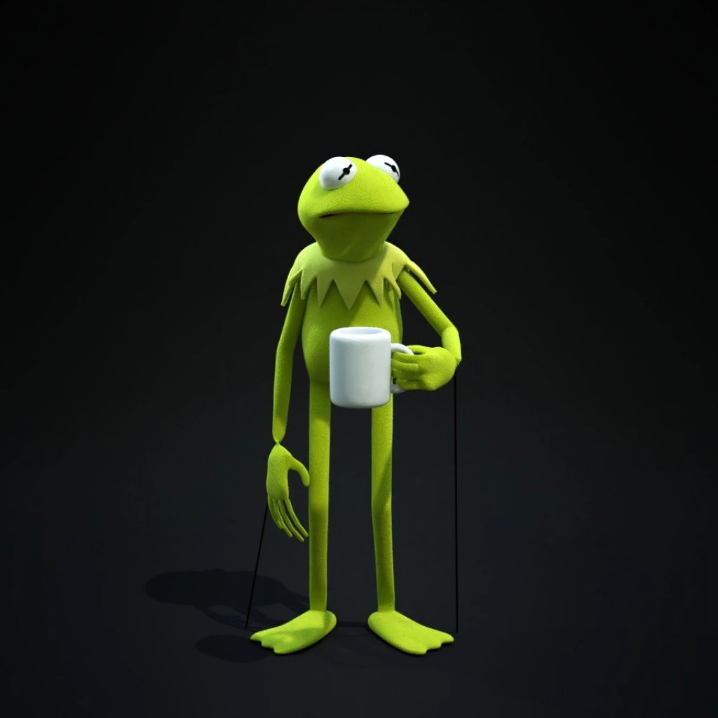 kermit the frog rig 3D Model .c4d .max .obj .3ds .fbx .stl .blend 