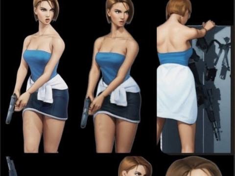 Jill Valentine Original Quality FULL PACK 3D मॉडल