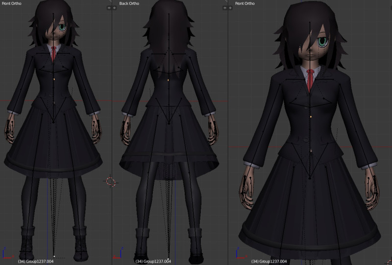 Anime girl 1 Model 3D .c4d .max .obj .3ds .fbx .stl .blend