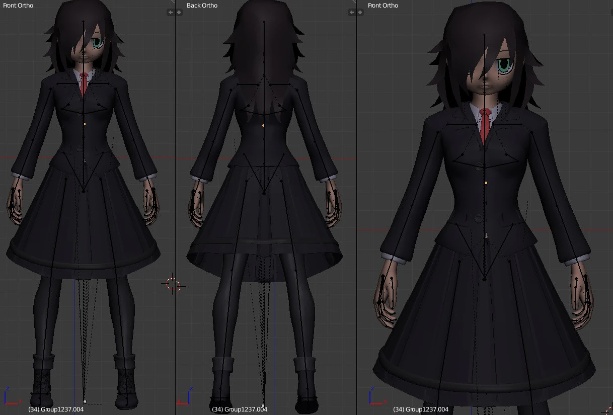 Anime girl 1 3D Model .c4d .max .obj .3ds .fbx .stl .blend 