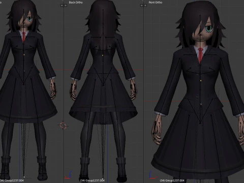 chica anime 1 Modelo 3D