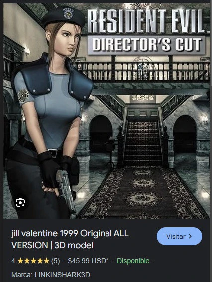 Jill Valentine 1996 Quality Original All Version 3D Model .c4d .max .obj .3ds .fbx .stl .blend 