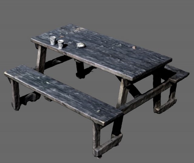 Picnic table garden table game model Model 3D .c4d .max .obj .3ds .fbx .stl .blend 
