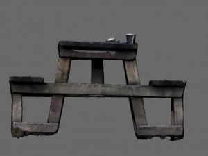 Picnic table garden table game model 3D Model