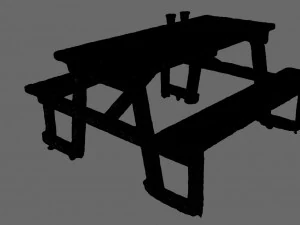Picnic table garden table game model 3D Model