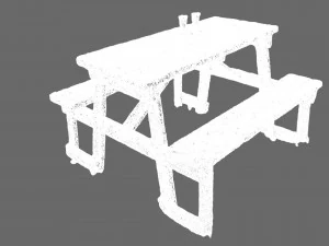 Picnic table garden table game model 3D Model