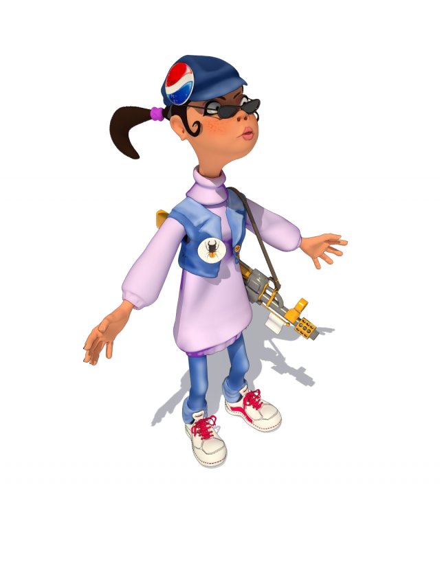 girl with a 3D मॉडल .c4d .max .obj .3ds .fbx .stl .blend 