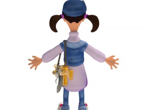 girl with a 3D मॉडल