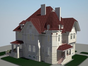3 storey cottage house Model 3D