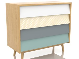 pack scandinavian commode multi colored 3D Model