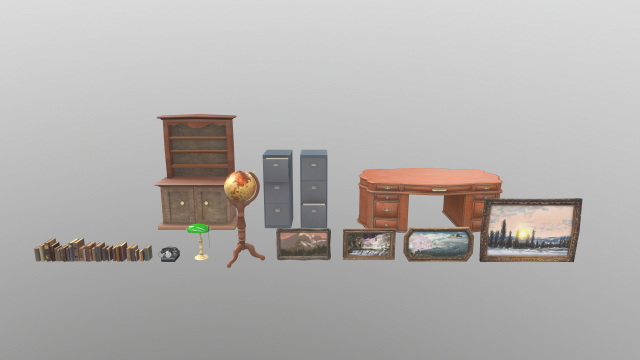 furniture set pbs Modelo 3D .c4d .max .obj .3ds .fbx .stl .blend 