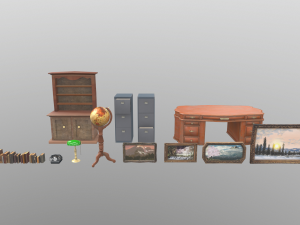 furniture set pbs Modello 3D