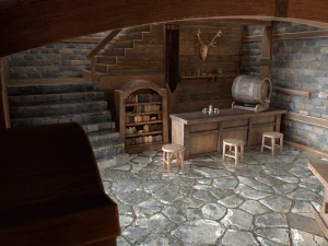 medieval interior set 3D Model