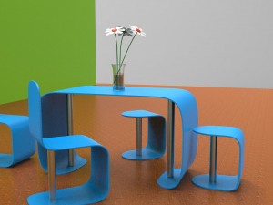 table and chairs Model 3D