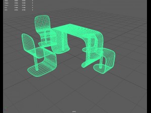 table and chairs Model 3D