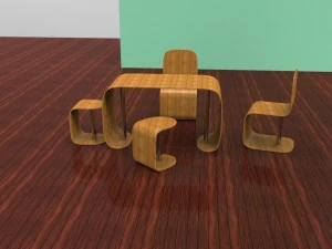 table and chairs 3D Model