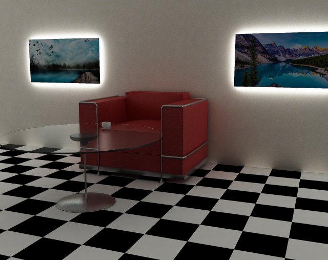 interior chair table 3D Model .c4d .max .obj .3ds .fbx .stl .blend 